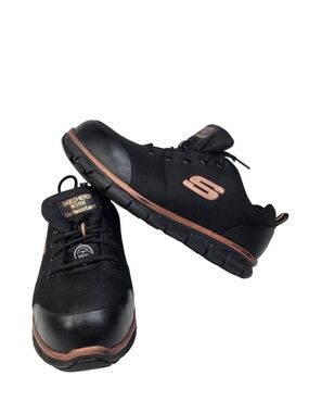 Skechers Women's Black & Copper Slip-Resistant Athletic Work Shoe